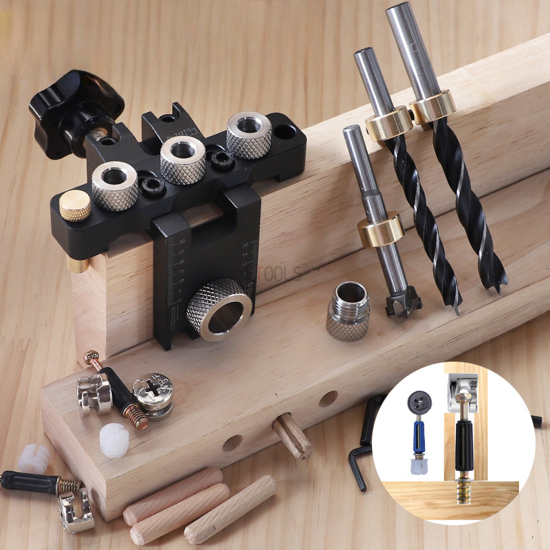 Woodworking Basic Tools - 3 in1 Adjustable Doweling Jig 8/10/15MM