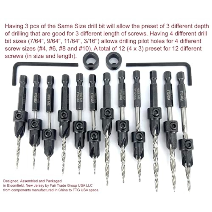 Countersink Drill Bit Set # 7/ - مراجعة Woodworking Drill وسعره