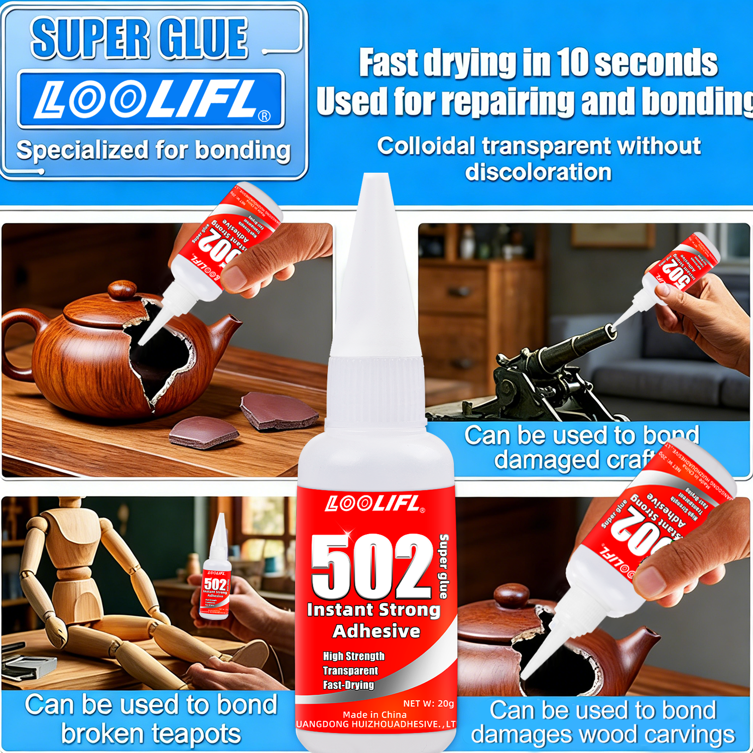 5-10pcs 502 Super Glue Instant - مراجعة Woodworking Quick Glue وسعره