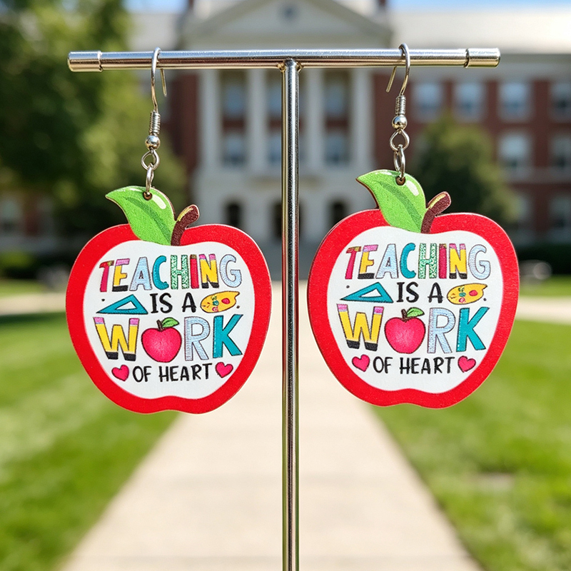 Cute Red Apple Teacher Quote D - مراجعة Woodworking Teacher وسعره