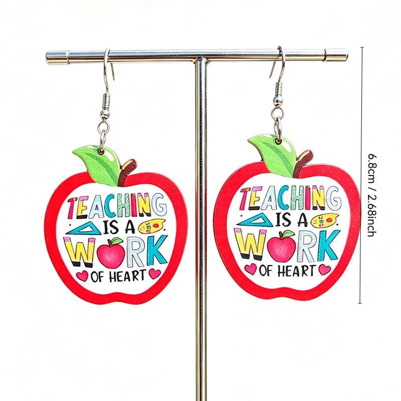Cute Red Apple Teacher Quote D - مراجعة Woodworking Teacher وسعره