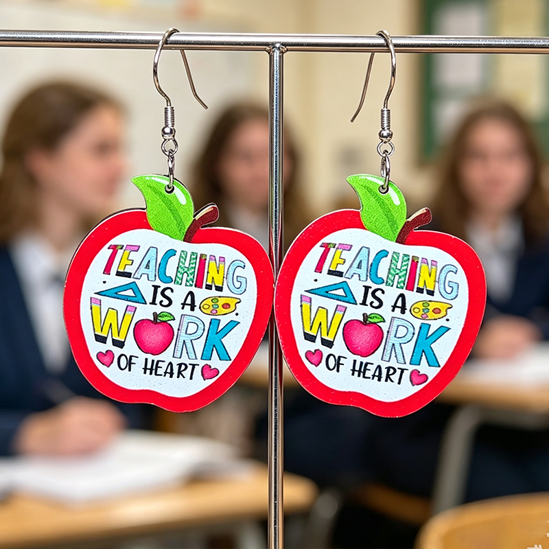 Cute Red Apple Teacher Quote D - مراجعة Woodworking Teacher وسعره