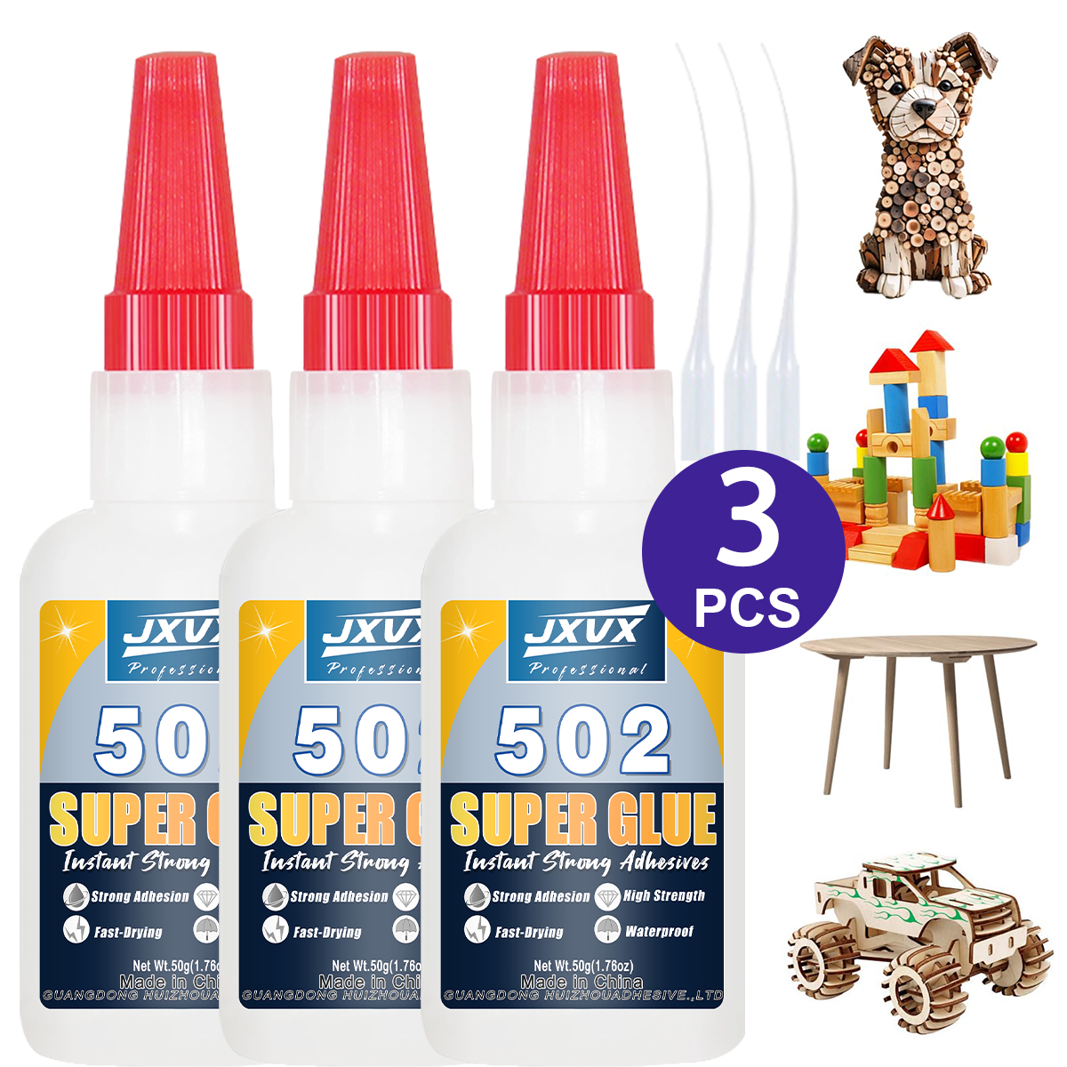 1-3pcs 50g High quality 502Sup - مراجعة Woodworking Quick Glue وسعره