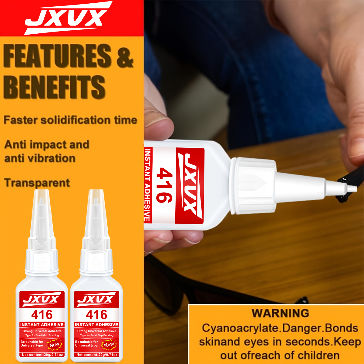 JXVX Accelerated Drying 416 Su - مراجعة Woodworking Quick Glue وسعره