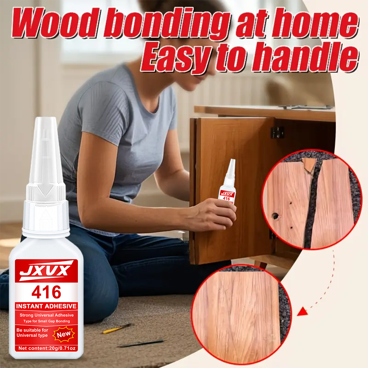 JXVX Accelerated Drying 416 Su - مراجعة Woodworking Quick Glue وسعره