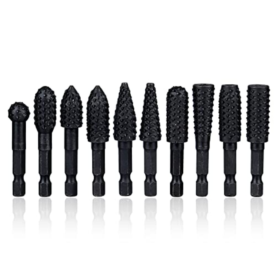 10 Pieces Rotary Burr Rasp Set - مراجعة Woodworking Drill وسعره