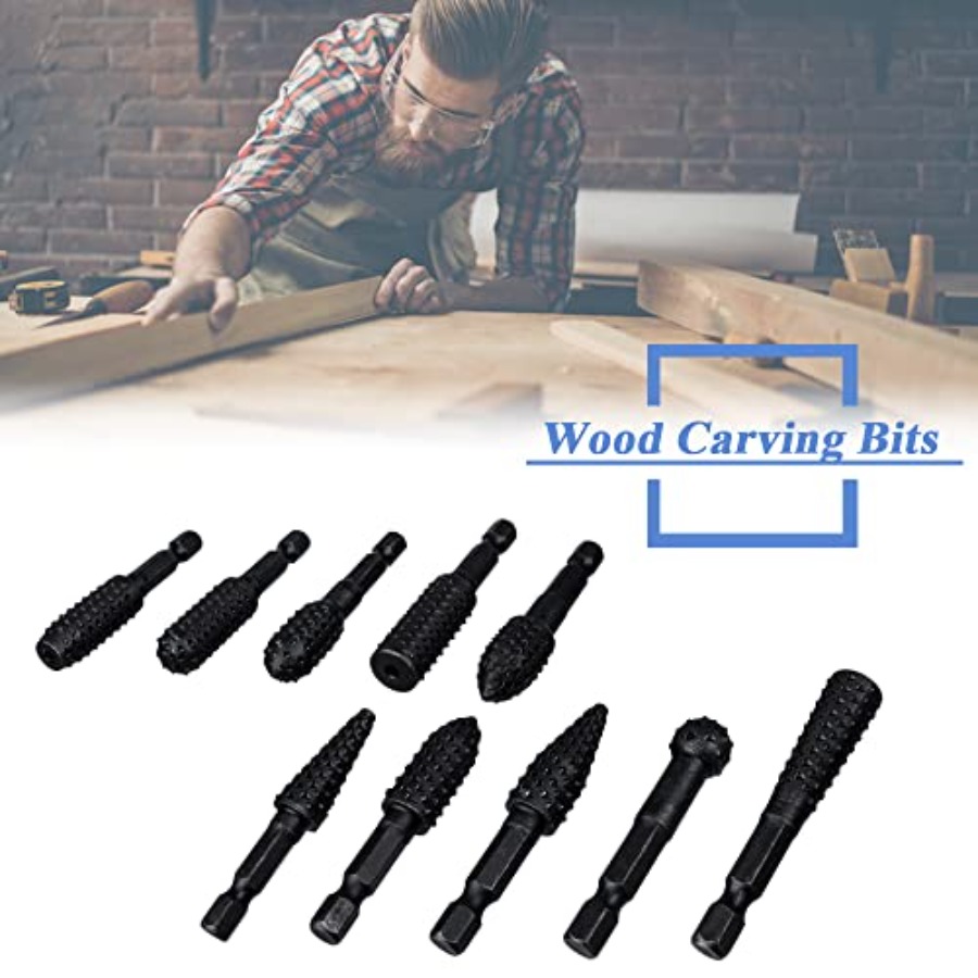 10 Pieces Rotary Burr Rasp Set - مراجعة Woodworking Drill وسعره