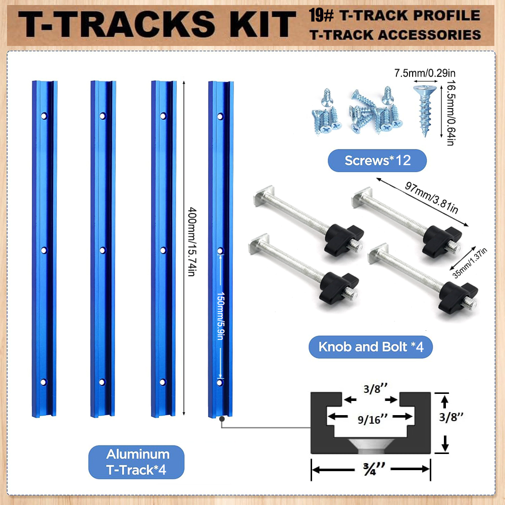 Woodworking 19# T-track Kit an - مراجعة Woodworking Basic Tools وسعره