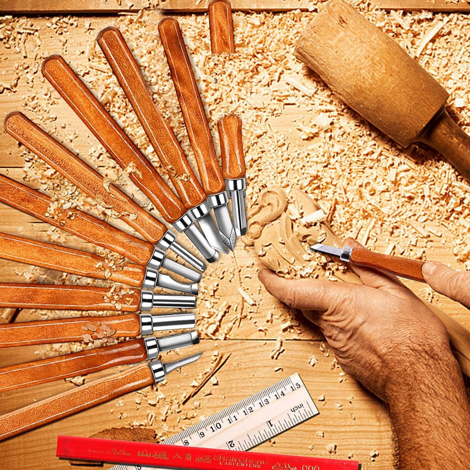 Wood Carving Knife Set 20 PCS  - مراجعة Woodworking Kits For Beginners وسعره