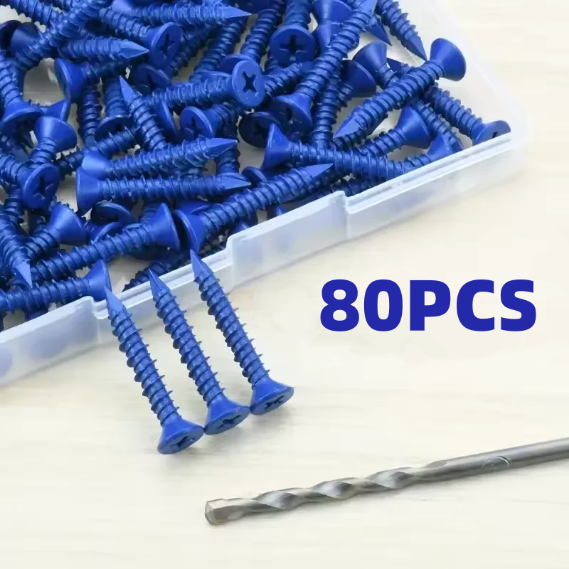80pcs Blue Concrete Screws 3/1 - مراجعة Woodworking Hatchet وسعره
