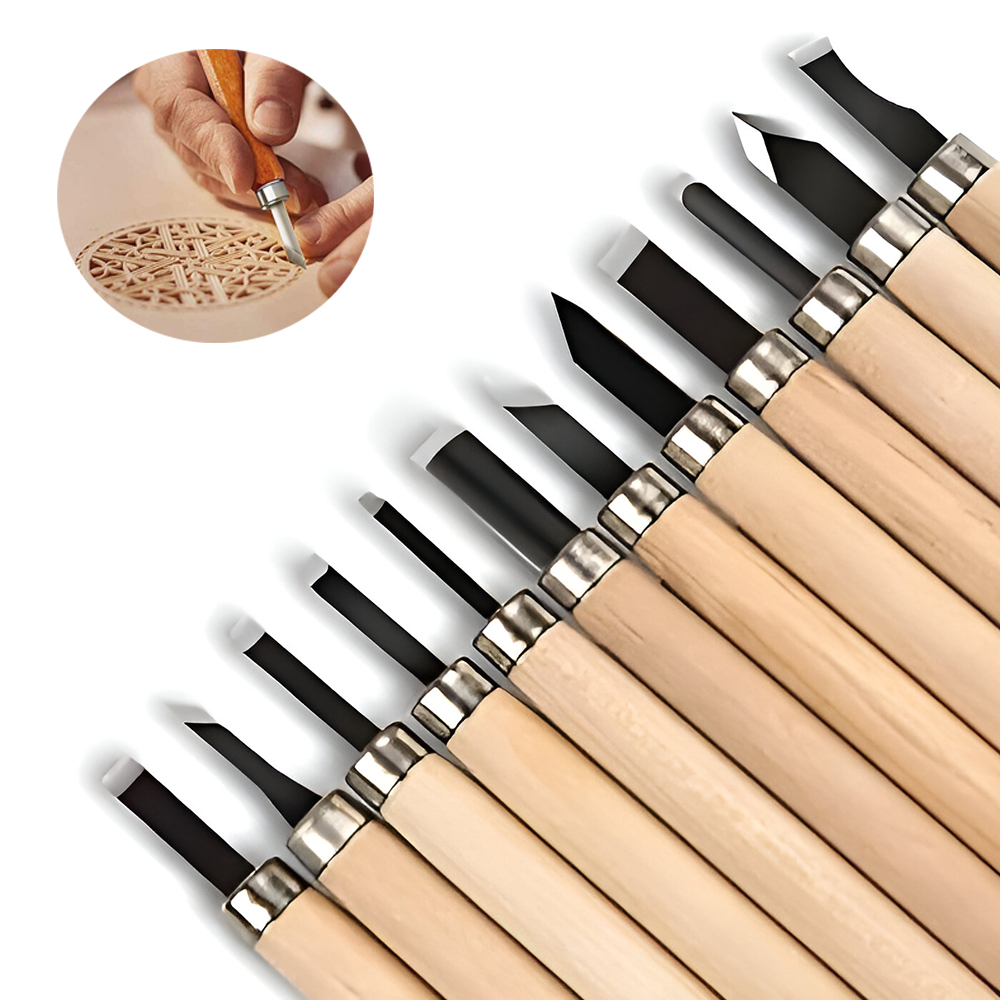 12pcs Professional Wood Carvin - مراجعة Woodworking Kits For Beginners وسعره